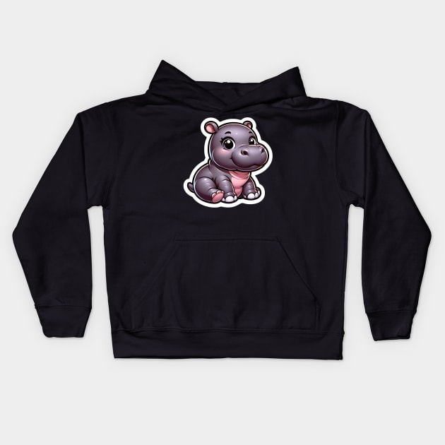 Cute hippo Kids Hoodie by TaansCreation 